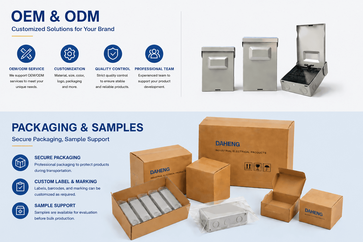 OEM packaging support for HVAC disconnect products