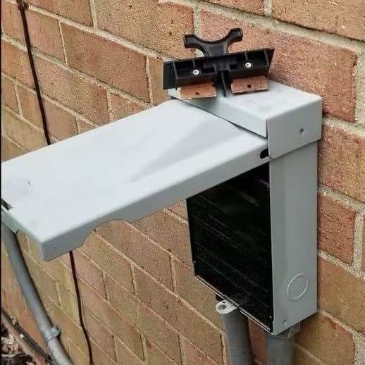 HVAC technician servicing outdoor condenser unit